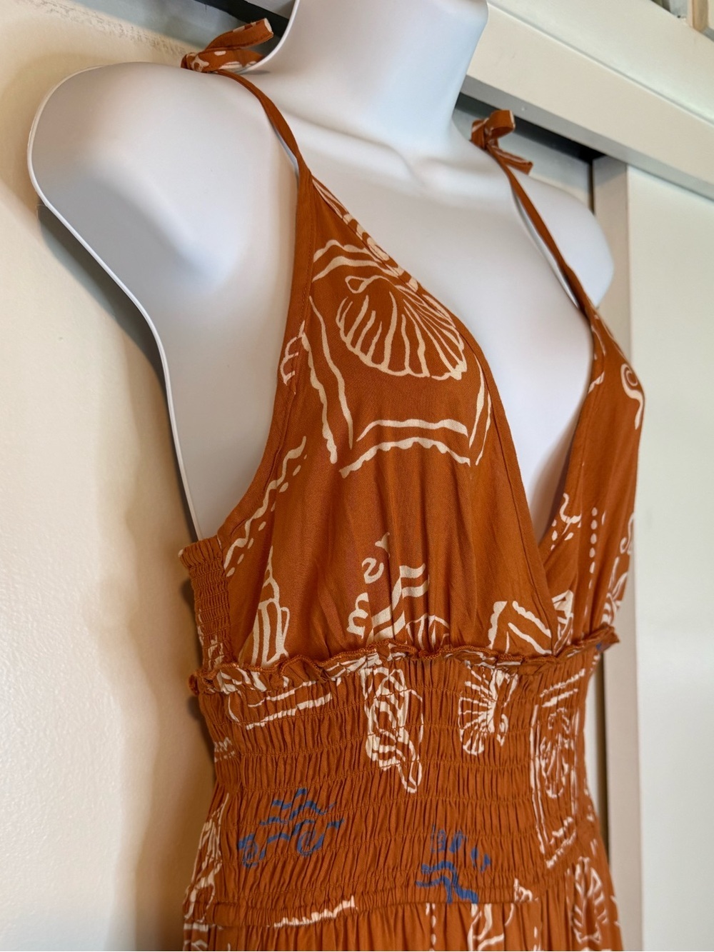 Patrons of Peace Rust Jumpsuit with White Print - Picture 10 of 15